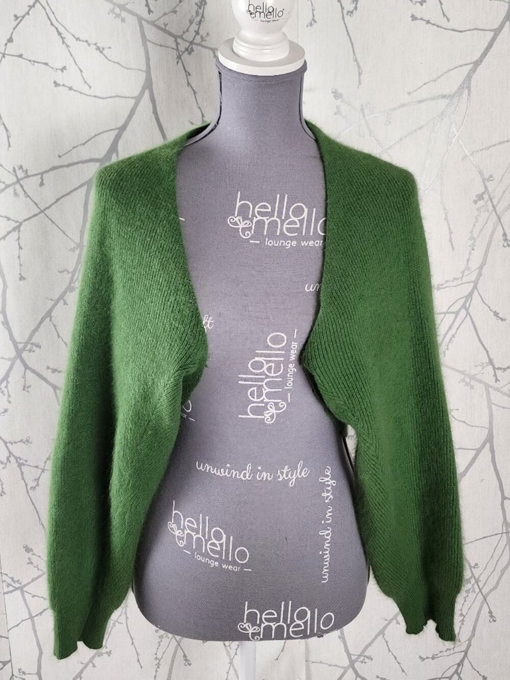 Beulah Green Raccon Wool Blend Knit Cropped Shrug Cardigan